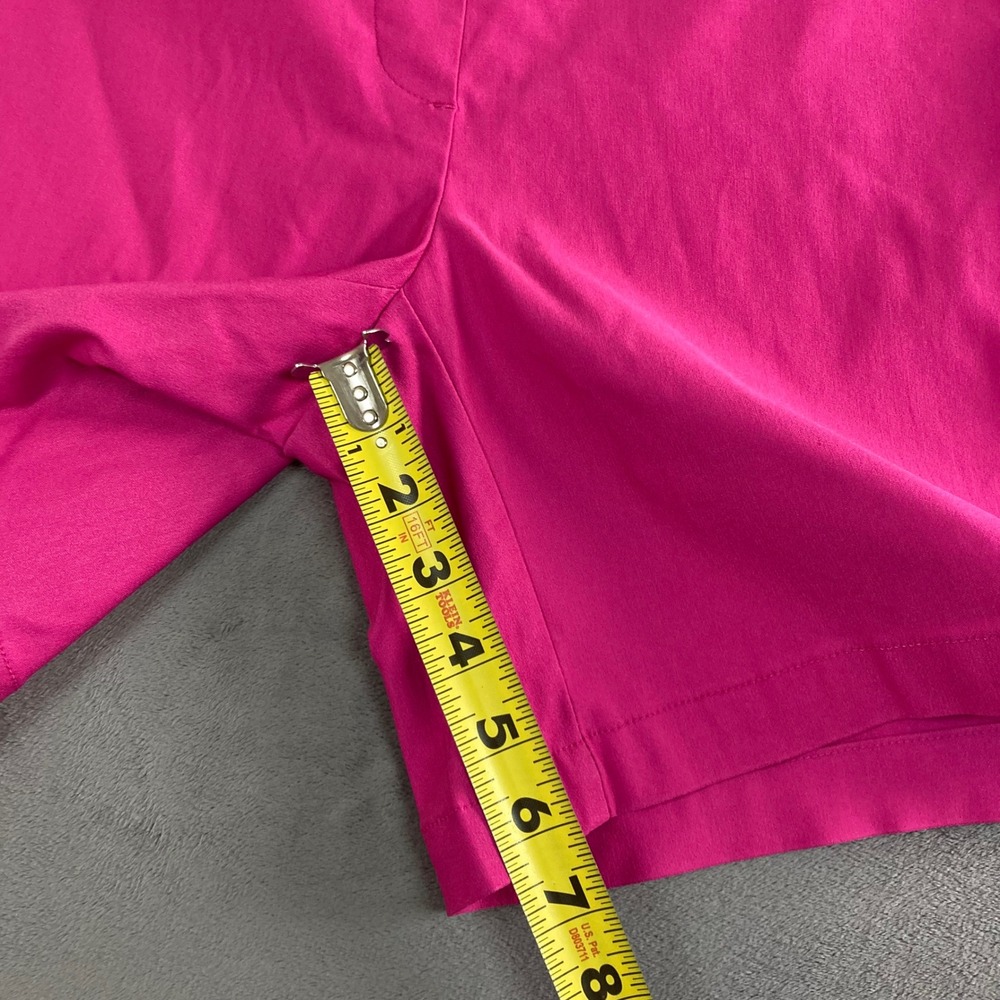 Rafaella Womens Pink Stretch Chino Shorts Silver Button Detail Size 10 - Picture 5 of 7